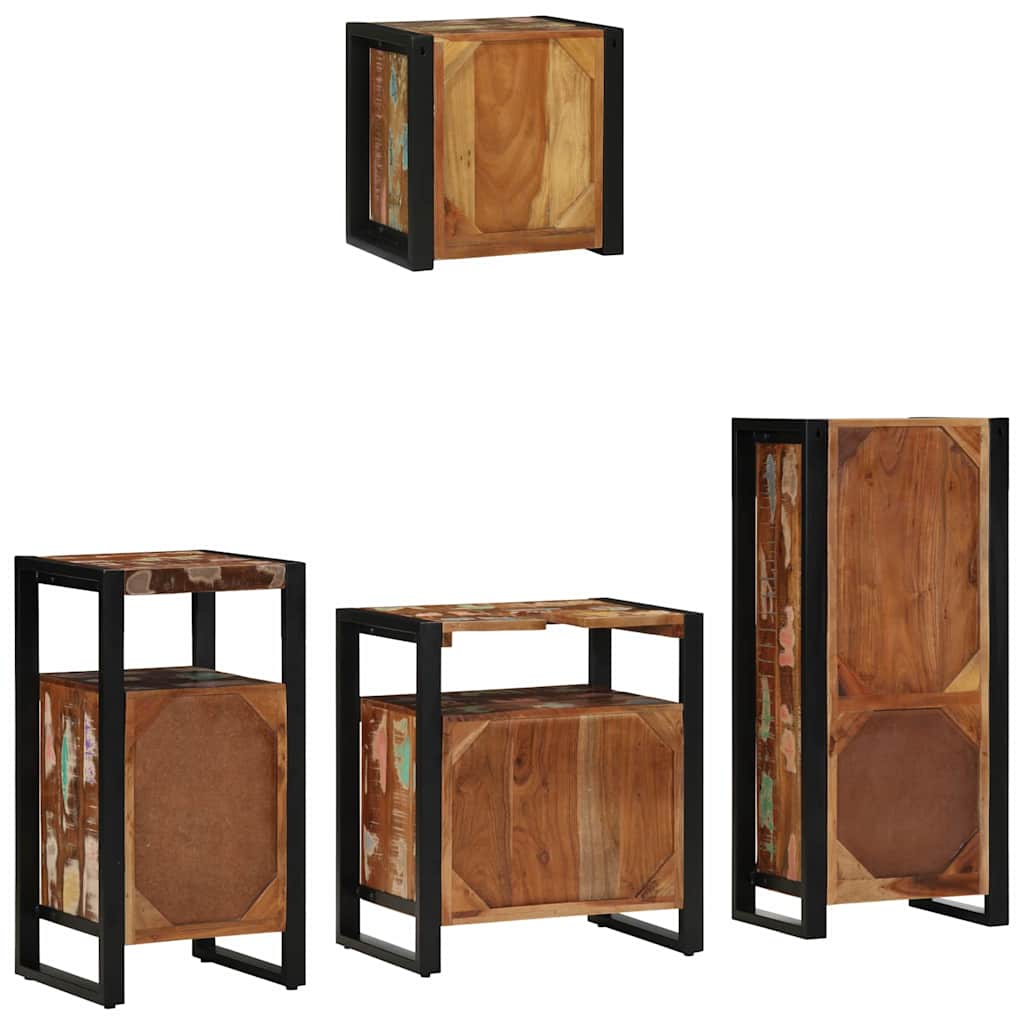 Badezimmermöbel-Set mit Regal 4 pcs Massives upgecyceltes Holz