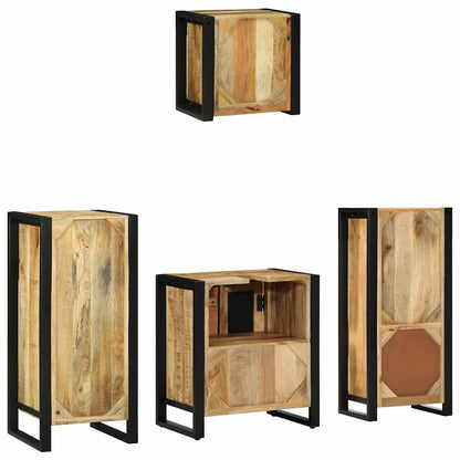 vidaXL Badezimmermöbel Set mit Regal 4 pcs Braun Massivholz Mango