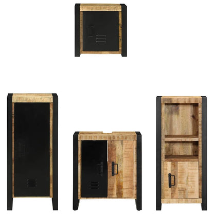 vidaXL Badezimmermöbel Set mit Regal 4 pcs Braun Massivholz Mango