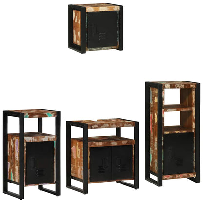 vidaXL Badezimmermöbel-Set mit Regal 4 pcs Massives upgecyceltes Holz