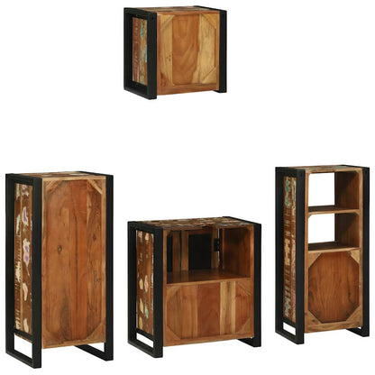 Badezimmermöbel-Set mit Regal 4 pcs Massives upgecyceltes Holz