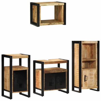 vidaXL Badezimmermöbel Set mit Regal 4 pcs Braun Massivholz Mango