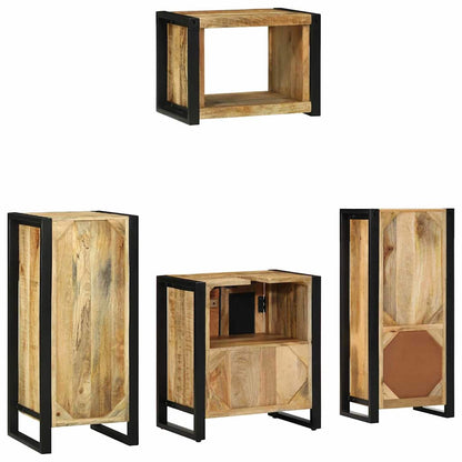 vidaXL Badezimmermöbel Set mit Regal 4 pcs Braun Massivholz Mango