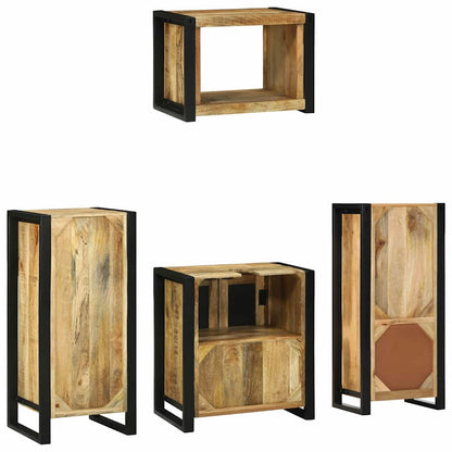 vidaXL Badezimmermöbel Set mit Regal 4 pcs Braun Massivholz Mango