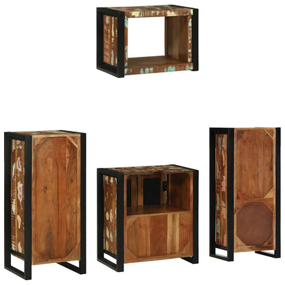 Badezimmermöbel-Set mit Regal 4 pcs Massives upgecyceltes Holz