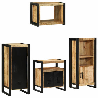 vidaXL Badezimmermöbel Set mit Regal 4 pcs Braun Massivholz Mango