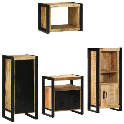 vidaXL Badezimmermöbel Set mit Regal 4 pcs Braun Massivholz Mango