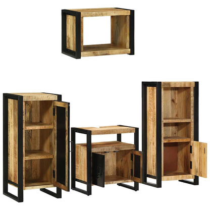 vidaXL Badezimmermöbel Set mit Regal 4 pcs Braun Massivholz Mango