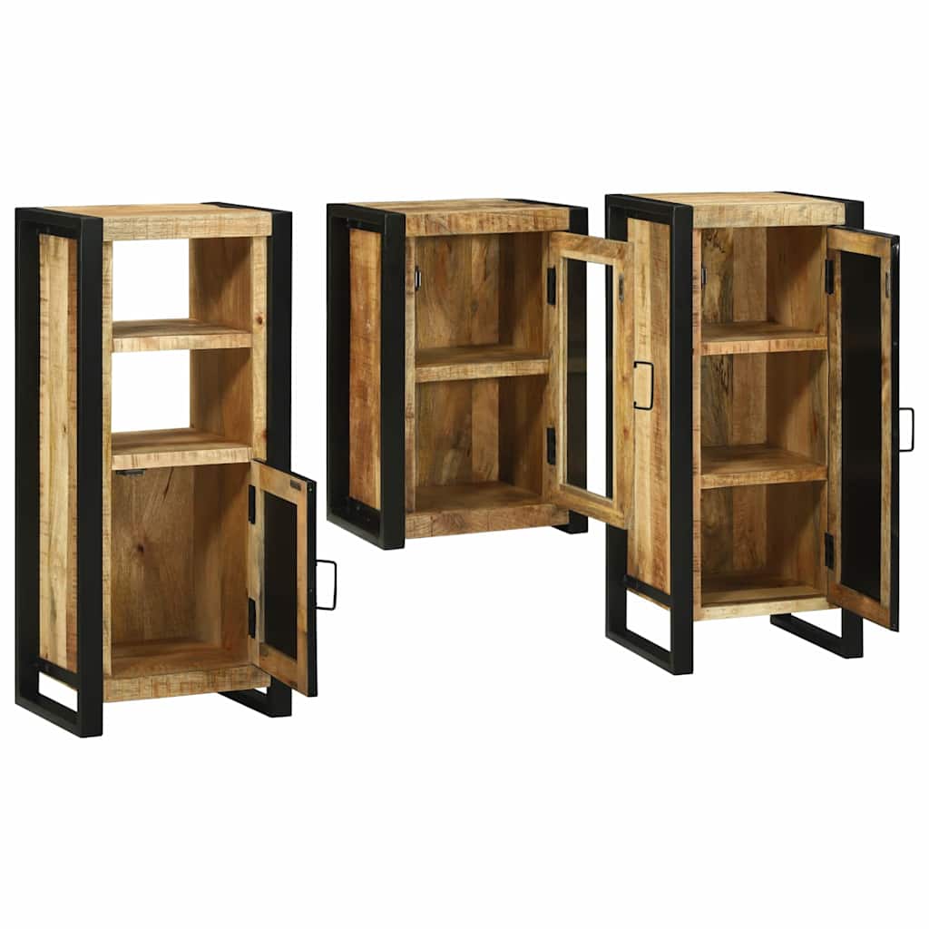 vidaXL Badezimmermöbel-Set mit Regal 3 pcs Braun Massivholz Mango