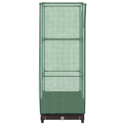 vidaXL Hochbeet mit Gewächshaus-Aufsatz Rattan-Optik 40x40x123 cm