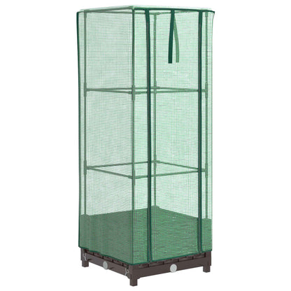 vidaXL Hochbeet mit Gewächshaus-Aufsatz Rattan-Optik 40x40x123 cm