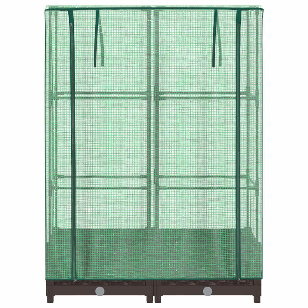 vidaXL Hochbeet mit Gewächshaus-Aufsatz Rattan-Optik 80x40x123 cm