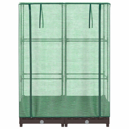 vidaXL Hochbeet mit Gewächshaus-Aufsatz Rattan-Optik 80x40x123 cm