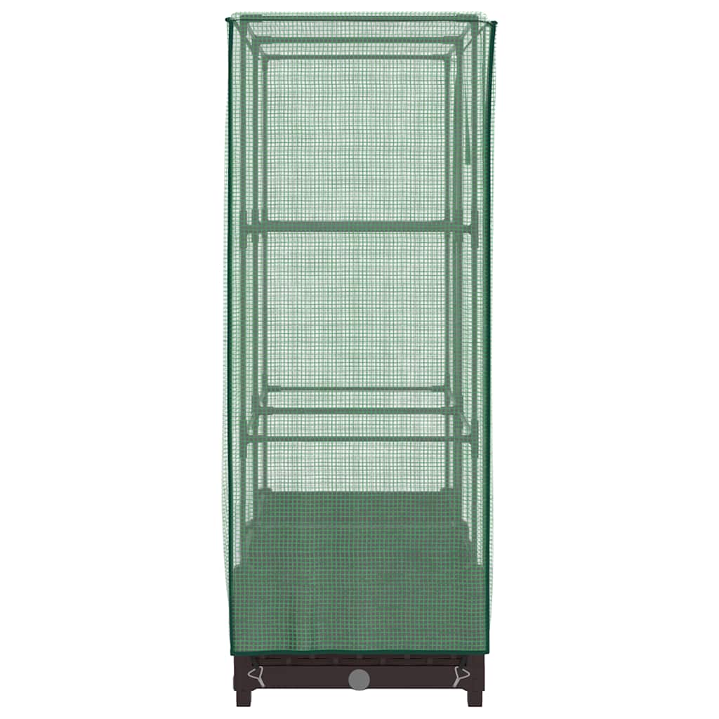 vidaXL Hochbeet mit Gewächshaus-Aufsatz Rattan-Optik 80x40x123 cm