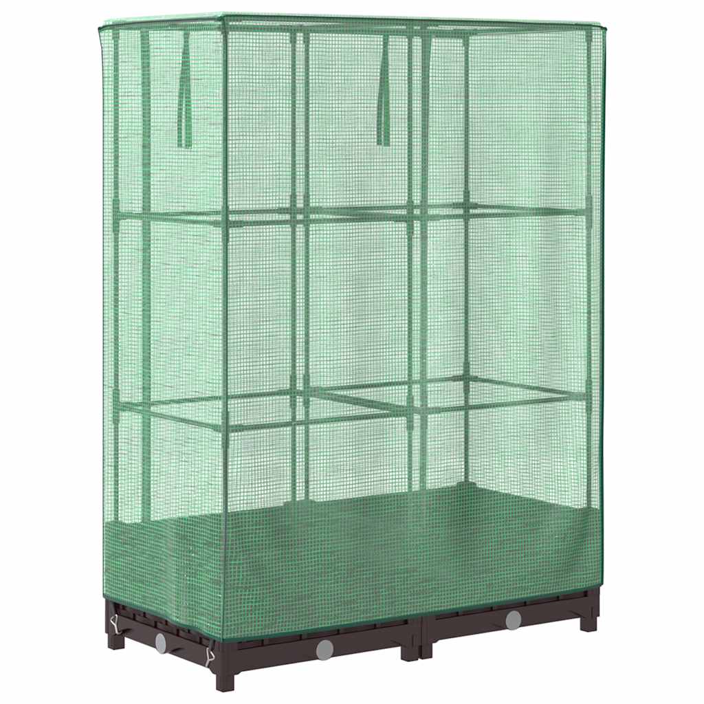 vidaXL Hochbeet mit Gewächshaus-Aufsatz Rattan-Optik 80x40x123 cm