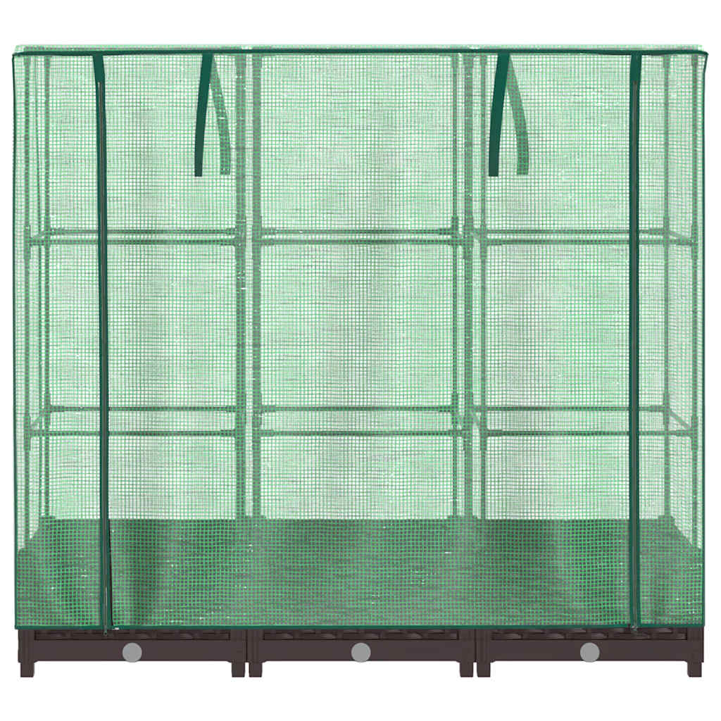 vidaXL Hochbeet mit Gewächshaus-Aufsatz Rattan-Optik 120x40x123 cm