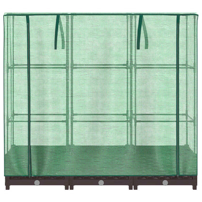 vidaXL Hochbeet mit Gewächshaus-Aufsatz Rattan-Optik 120x40x123 cm