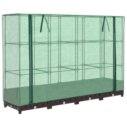 vidaXL Hochbeet mit Gewächshaus-Aufsatz Rattan-Optik 160x40x123 cm
