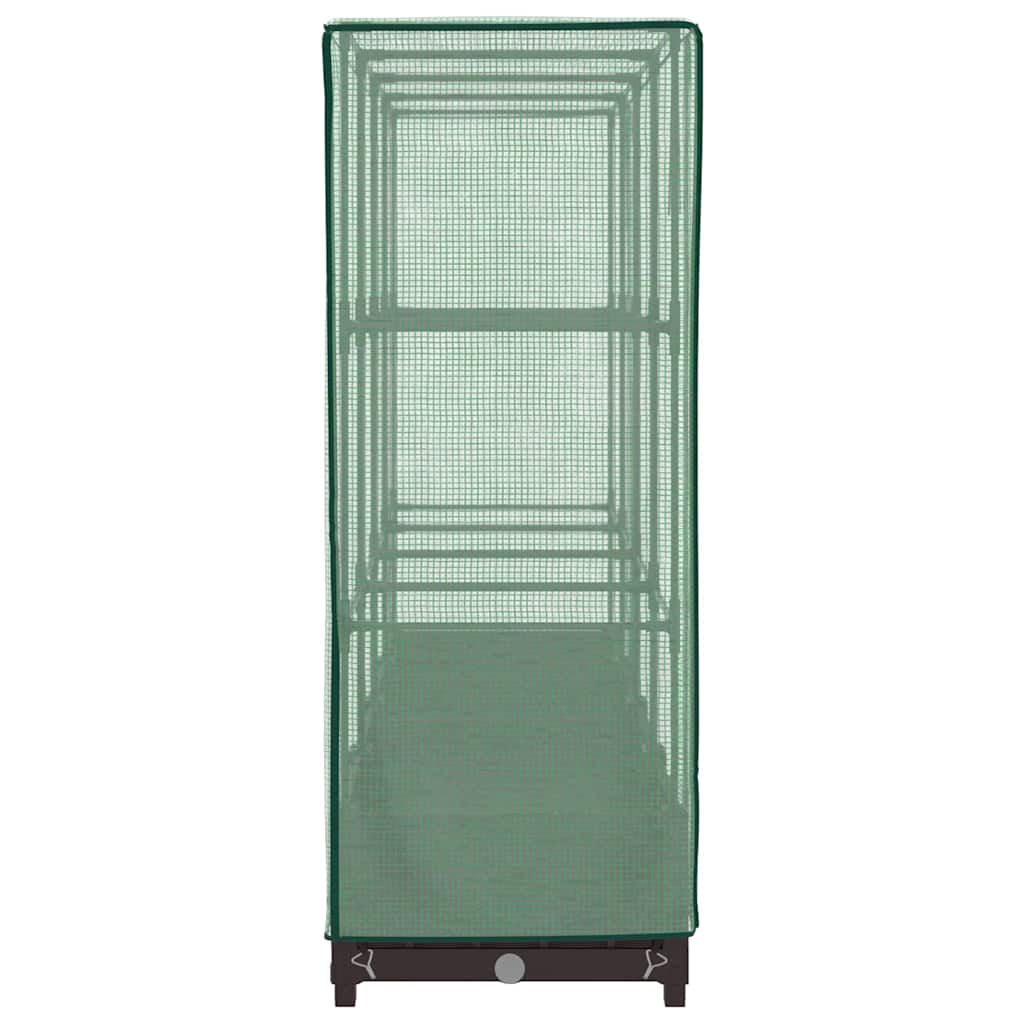 vidaXL Hochbeet mit Gewächshaus-Aufsatz Rattan-Optik 160x40x123 cm