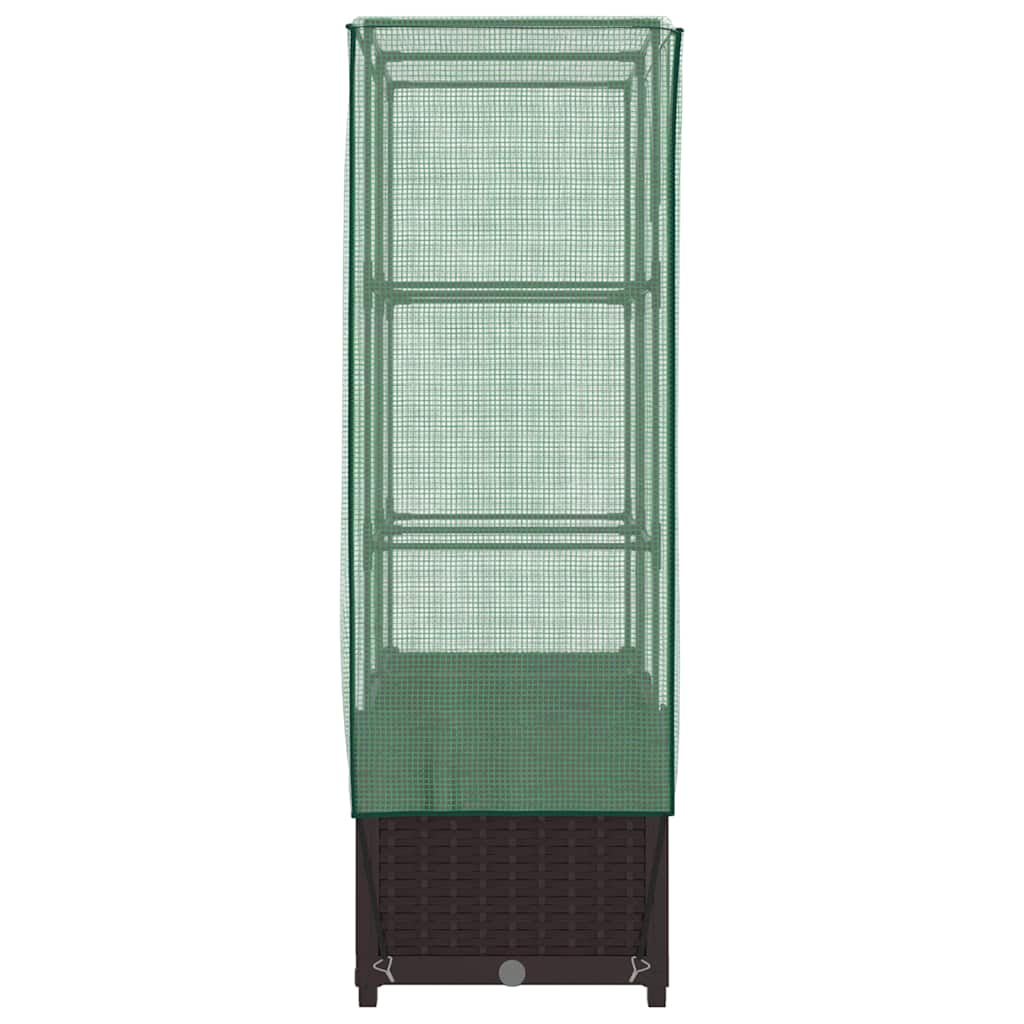 vidaXL Hochbeet mit Gewächshaus-Aufsatz Rattan-Optik 80x40x138 cm