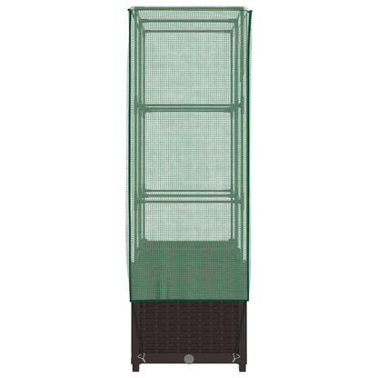 vidaXL Hochbeet mit Gewächshaus-Aufsatz Rattan-Optik 80x40x138 cm