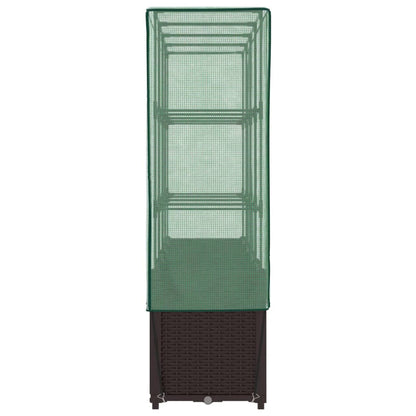 vidaXL Hochbeet mit Gewächshaus-Aufsatz Rattan-Optik 160x40x153 cm