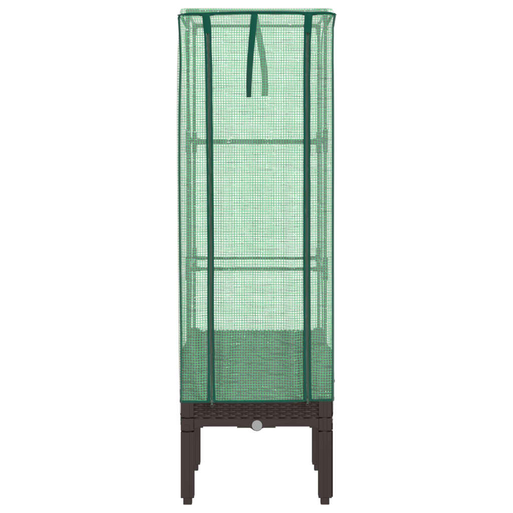vidaXL Hochbeet mit Gewächshaus-Aufsatz Rattan-Optik 40x40x140 cm