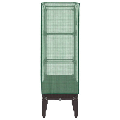vidaXL Hochbeet mit Gewächshaus-Aufsatz Rattan-Optik 80x40x140 cm