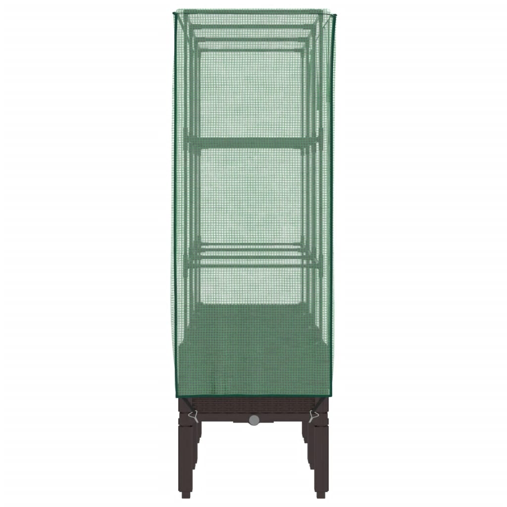 vidaXL Hochbeet mit Gewächshaus-Aufsatz Rattan-Optik 120x40x140 cm