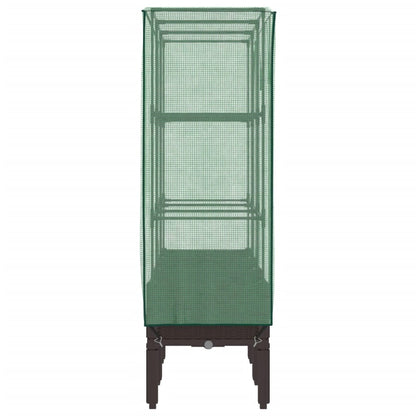 vidaXL Hochbeet mit Gewächshaus-Aufsatz Rattan-Optik 120x40x140 cm