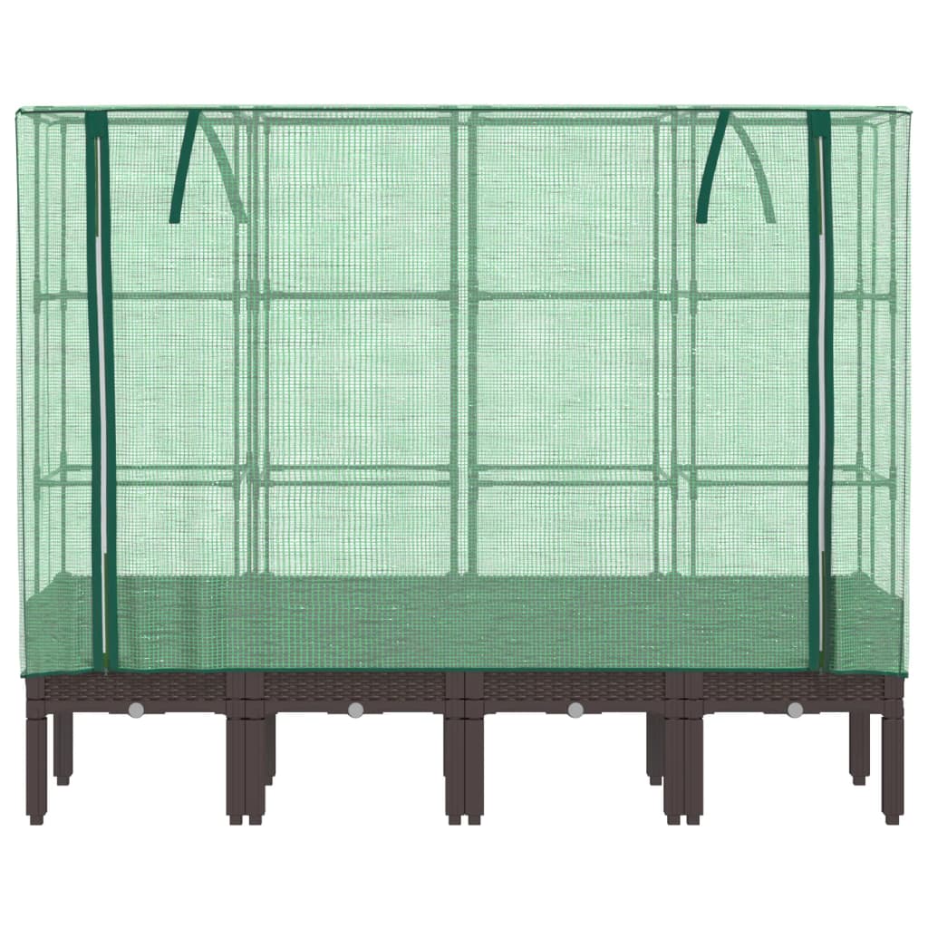 vidaXL Potager surélevé avec châssis Rattan-Optik 160x40x140 cm