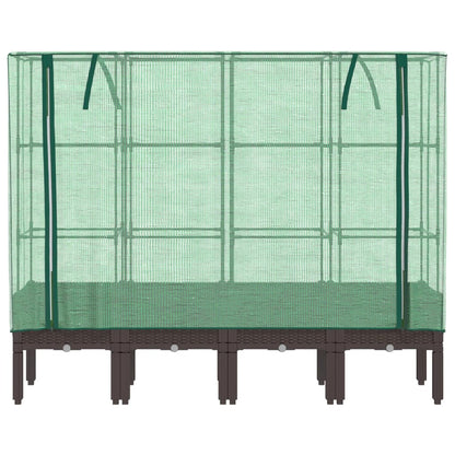 vidaXL Potager surélevé avec châssis Rattan-Optik 160x40x140 cm