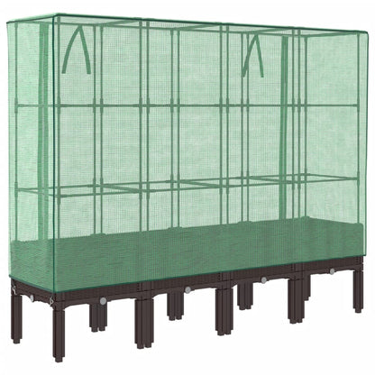 vidaXL Potager surélevé avec châssis Rattan-Optik 160x40x140 cm