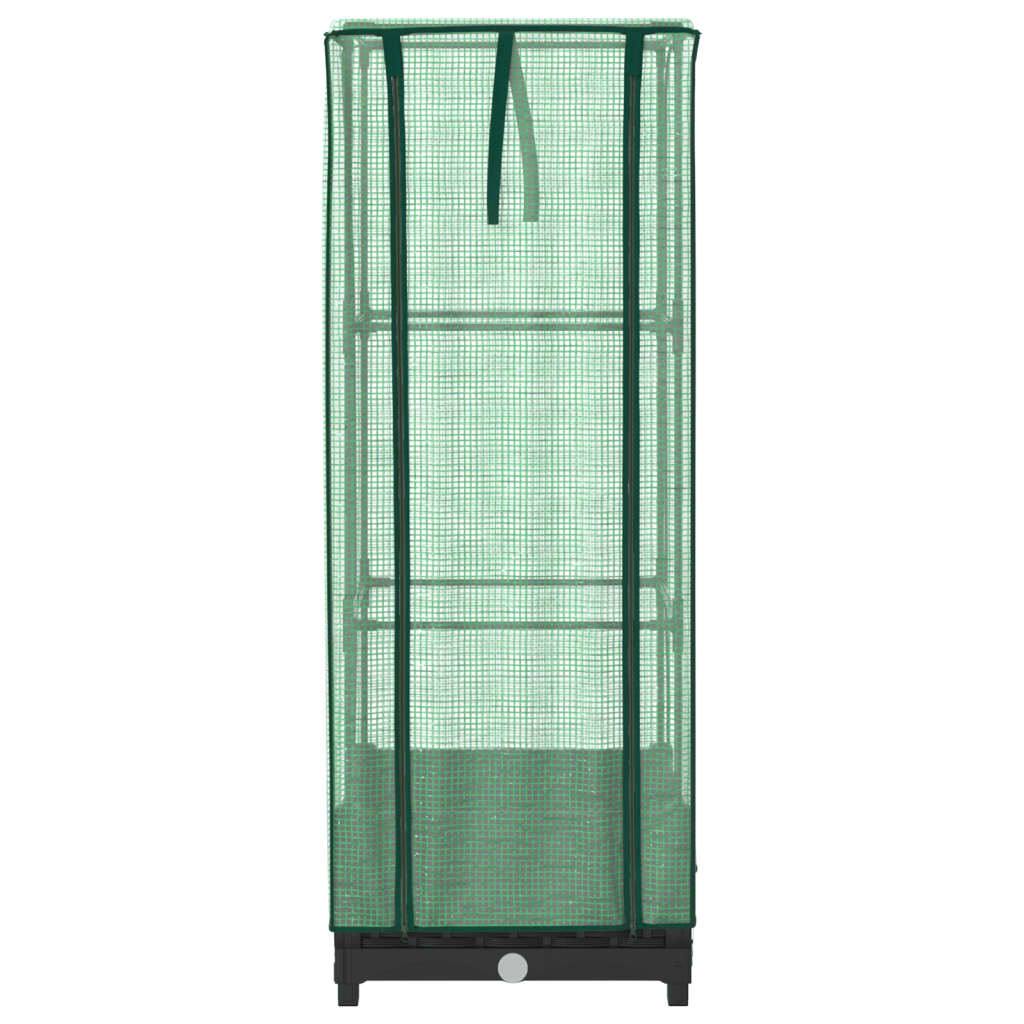 vidaXL Hochbeet mit Gewächshaus-Aufsatz Rattan-Optik 40x40x123 cm