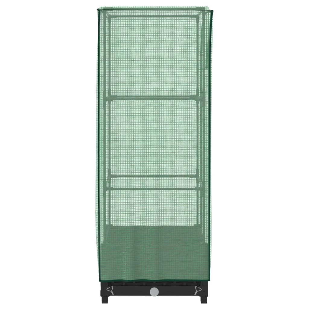 vidaXL Hochbeet mit Gewächshaus-Aufsatz Rattan-Optik 40x40x123 cm