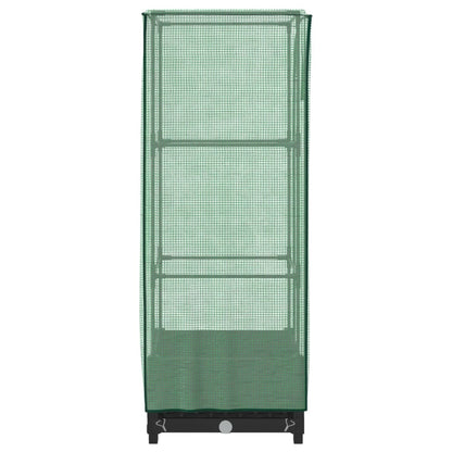 vidaXL Hochbeet mit Gewächshaus-Aufsatz Rattan-Optik 40x40x123 cm