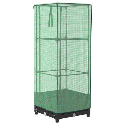 vidaXL Hochbeet mit Gewächshaus-Aufsatz Rattan-Optik 40x40x123 cm