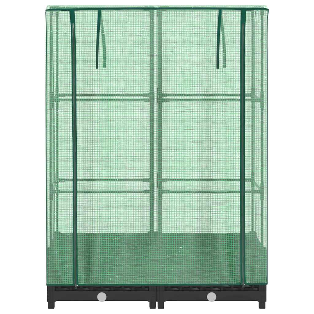 vidaXL Hochbeet mit Gewächshaus-Aufsatz Rattan-Optik 80x40x123 cm