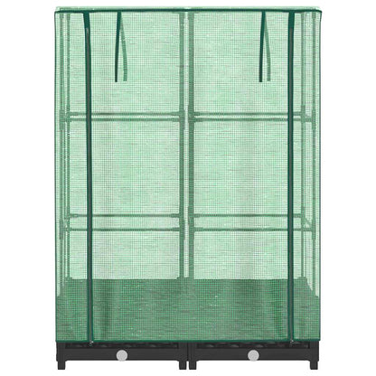 vidaXL Hochbeet mit Gewächshaus-Aufsatz Rattan-Optik 80x40x123 cm