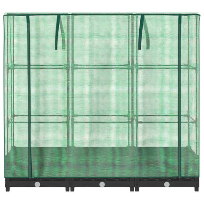 vidaXL Hochbeet mit Gewächshausabdeckung Rattanoptik 120x40x123 cm