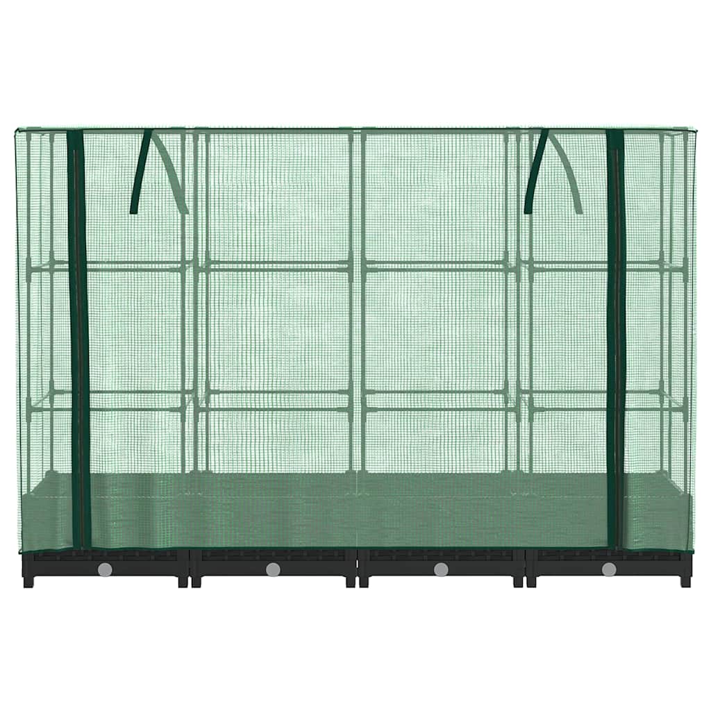 vidaXL Hochbeet mit Gewächshausabdeckung Rattanoptik 160x40x123 cm