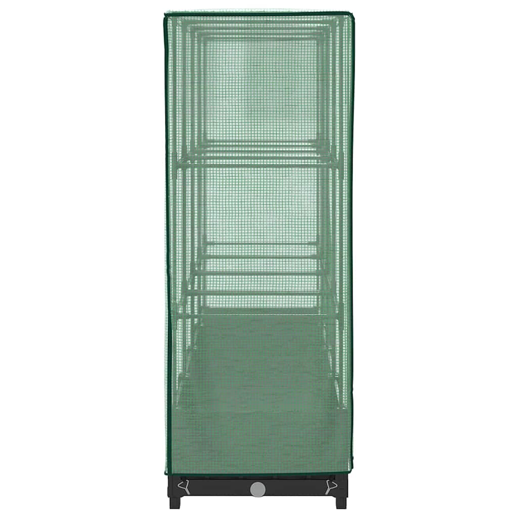 vidaXL Hochbeet mit Gewächshausabdeckung Rattanoptik 160x40x123 cm