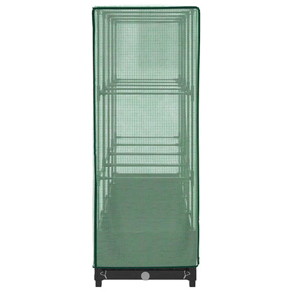 vidaXL Hochbeet mit Gewächshausabdeckung Rattanoptik 160x40x123 cm