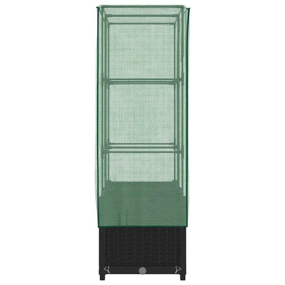 Hochbeet mit Gewächshaus-Aufsatz Rattan-Optik 80x40x138 cm