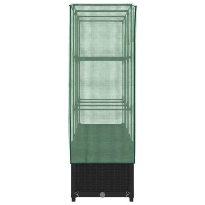 vidaXL Hochbeet mit Gewächshaus-Aufsatz Rattan-Optik 120x40x138 cm
