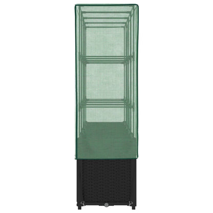 vidaXL Hochbeet mit Gewächshausabdeckung Rattanoptik 160x40x153 cm