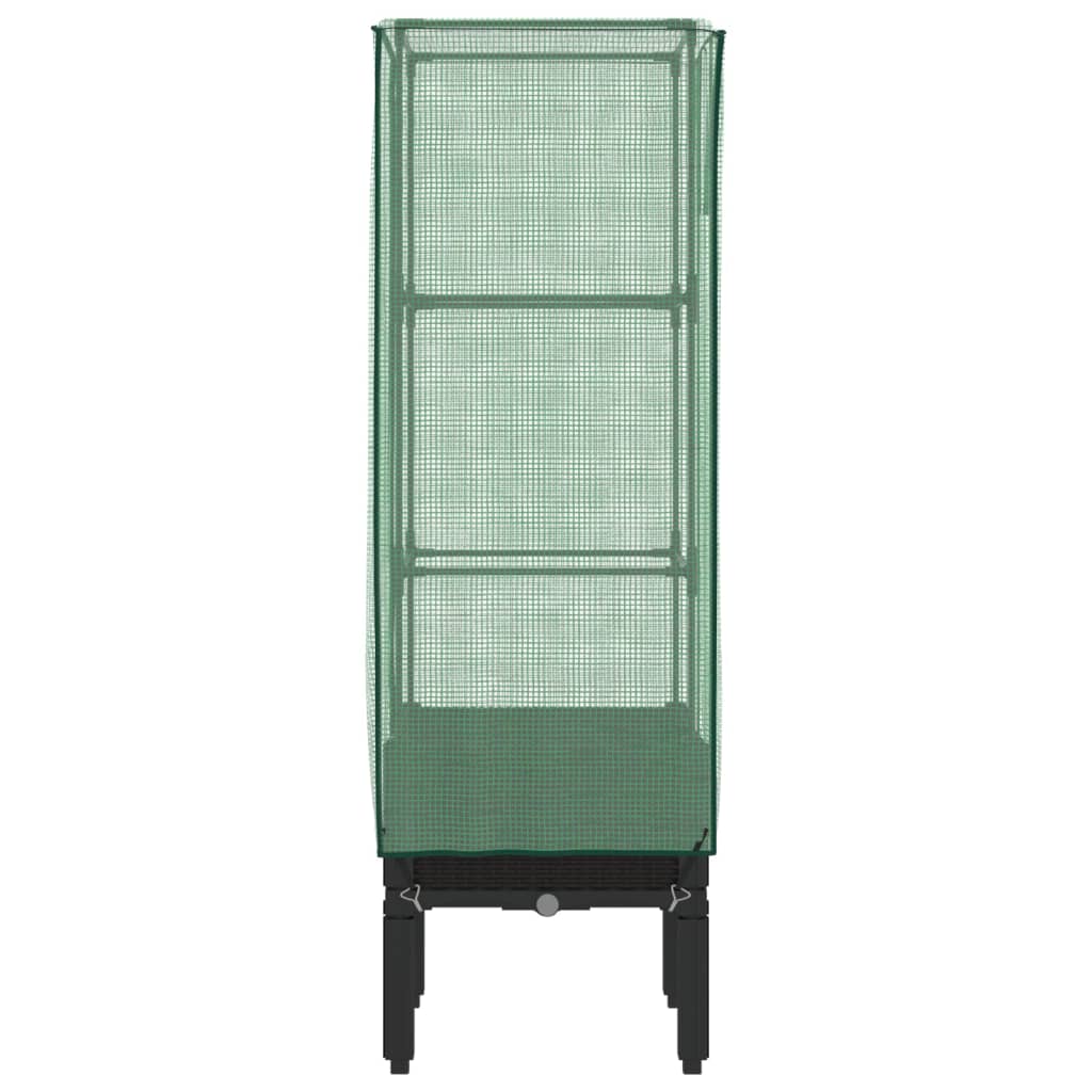 vidaXL Carré potager avec couvercle de serre aspect rotin 40x40x140 cm