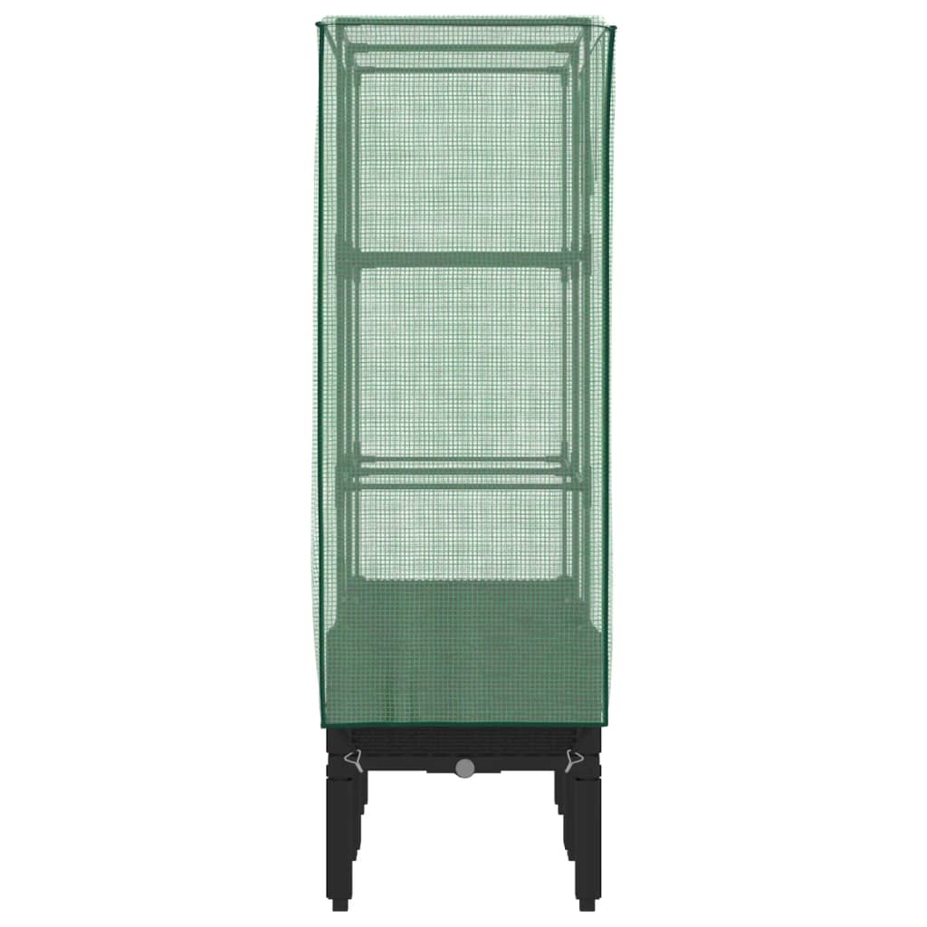 vidaXL Hochbeet mit Gewächshaus-Aufsatz Rattan-Optik 80x40x140 cm