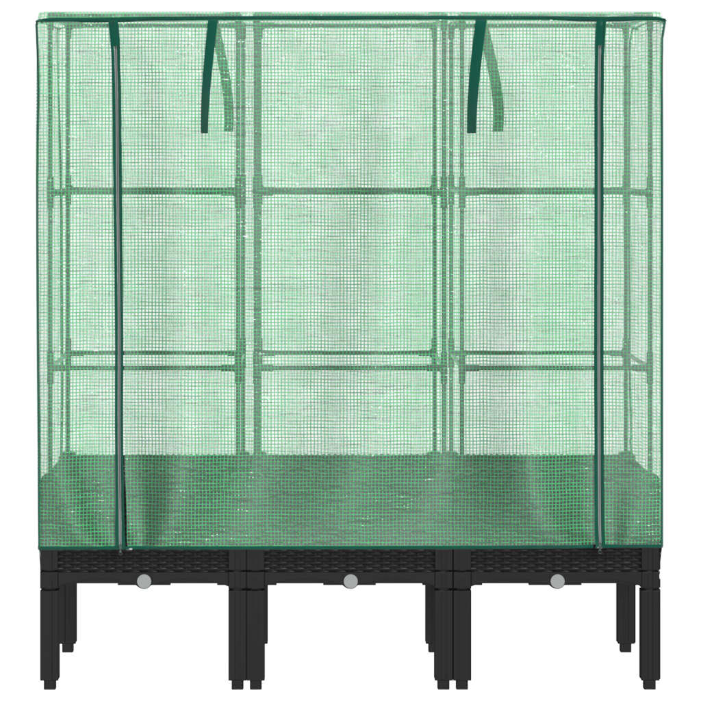 vidaXL Hochbeet mit Gewächshaus-Aufsatz Rattan-Optik 120x40x140 cm