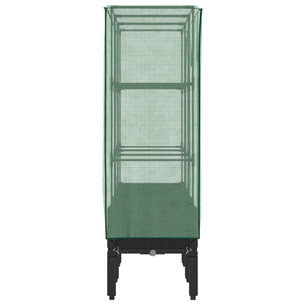 vidaXL Hochbeet mit Gewächshaus-Aufsatz Rattan-Optik 120x40x140 cm